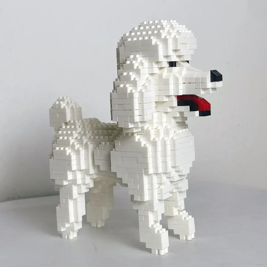 Knew Built Poodle Dog Micro Mini Building Blocks Toys: Adorable Doberman Pinscher, Ideal Pet Lover Gift Chow Chow Bullhead