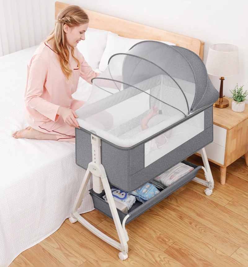 Newborn crib Removable folding splice queen bed Multi-function bassinet bb sleeping basket portable crib