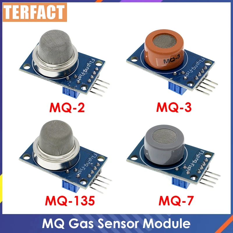 MQ-2 MQ-3 MQ-7 MQ-135 Detection Smoke Methane Liquefied Gas Sensor Module for Arduino Starter DIY Kit