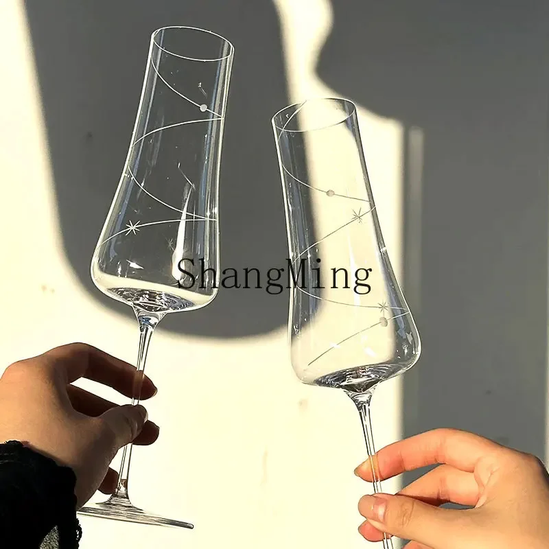 

CL simple champagne glass original designer special sparkling fruit glass high value bar crystal glass goblet