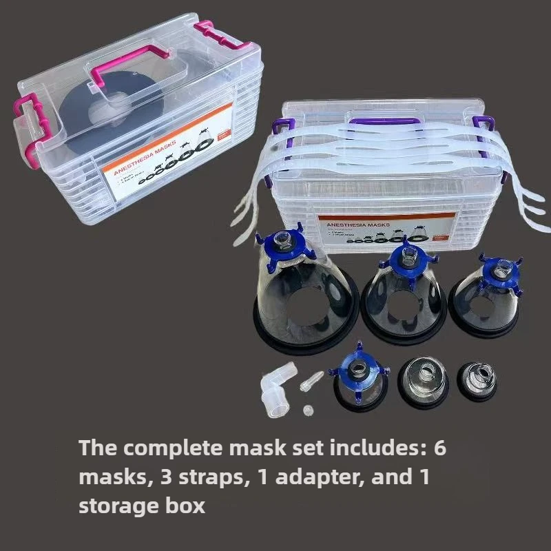 Pet Anesthesia Masks for Dogs and Cats Transparent Manual Resuscitator Veterinary Anesthesia Oxygen Masks Pet Care Room Supplies