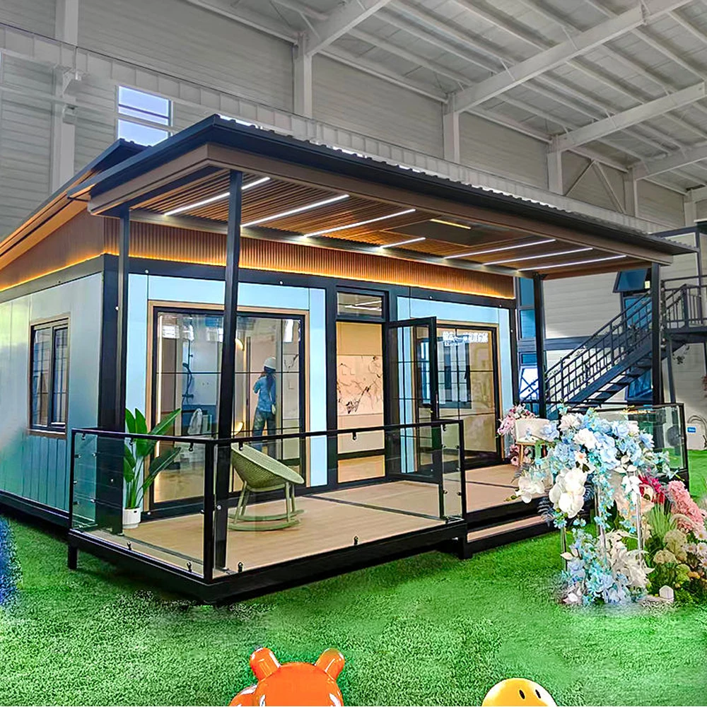 حاوية قابلة للتوسيع وحدات مخصصة للمنزل المحمول الجاهز مع تخطيط ذكي لمنازل حاوية الشحن بتصميم أوروبي خارجي