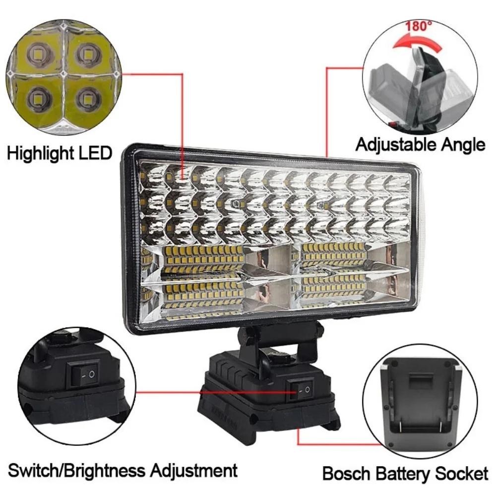

LED Work Light Jobsite Light Spotlight Tool for Makita 18v Battery Lamp Flood Light Flashlight Tools accessories(No Battery)
