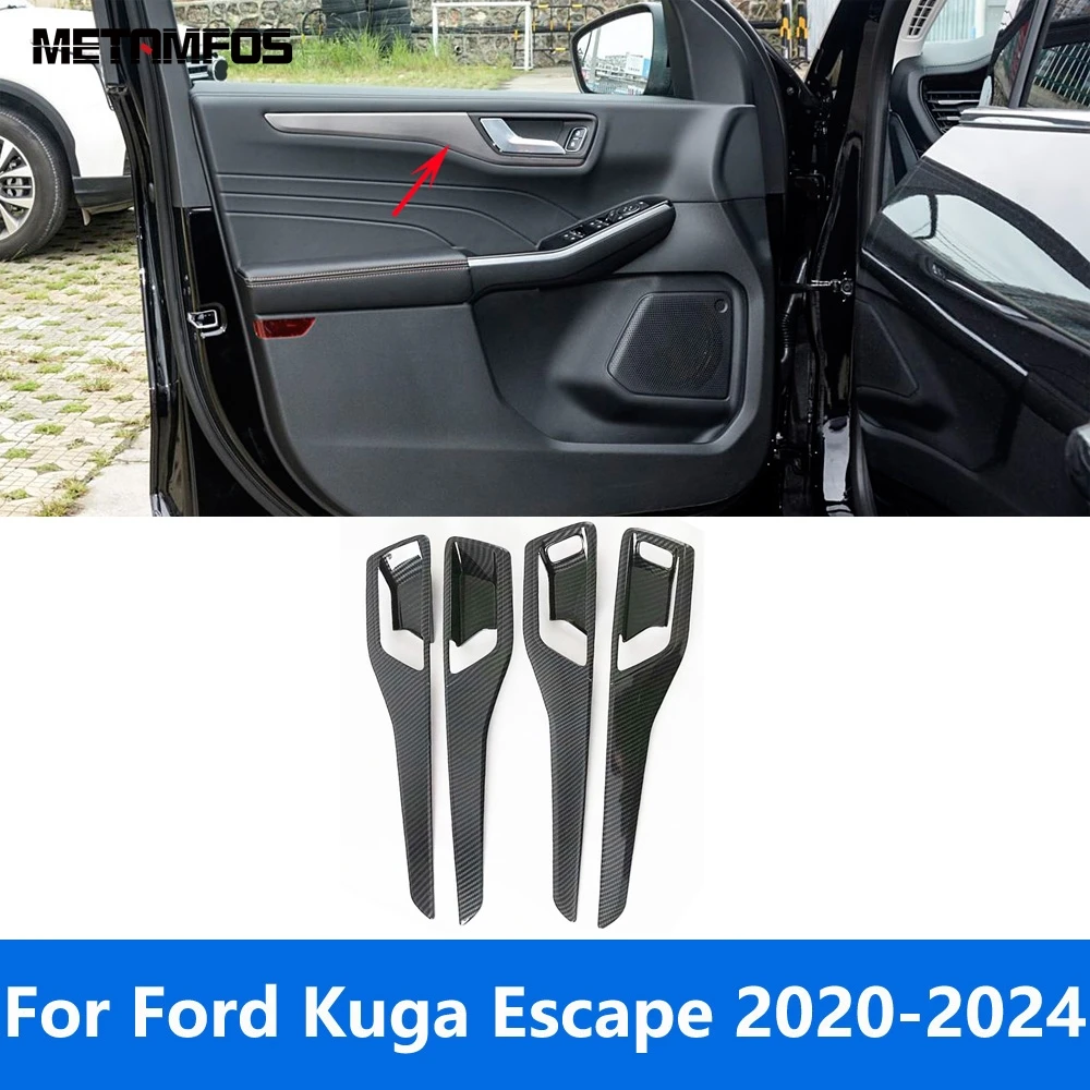 

Внутренняя дверная ручка, чаша, накладка для Ford Kuga Escape 2020-2023 2023, аксессуары для интерьера из углеродного волокна, Стайлинг автомобиля