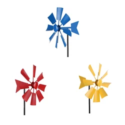 3 Colors Garden Pinwheels Iron Windmill Modern Outdoor Iron Lawn Windmill Wind Spinner Garden Yard Lawn Decorations