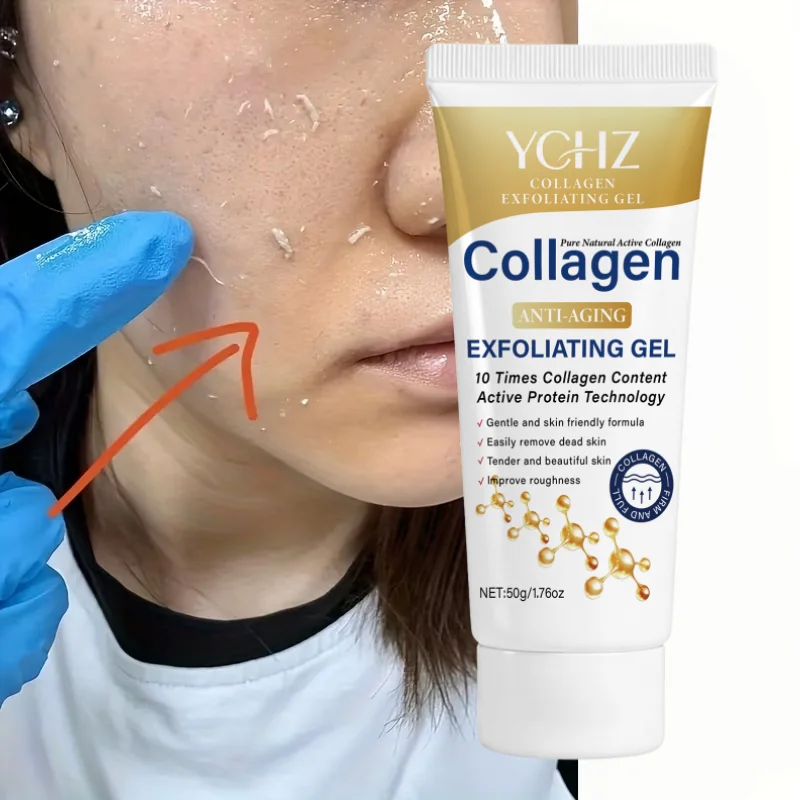Collagen Exfoliator, Exfoliating Gel, Gentle and Skin-Friendly Exfoliating Cream That Instantly Moisturizes and Smooths Accumulated Dead Skin Cells and Rough Skin, Suitable for Large Pores, Dull Skin Tone, and Extremely Oily Skin