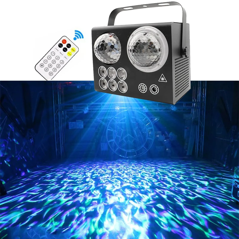 

DJ Lights Remote Control Led Wash Crystal Magic Ball Red Green Laser Water Wave Effect For Disco Party Club Light