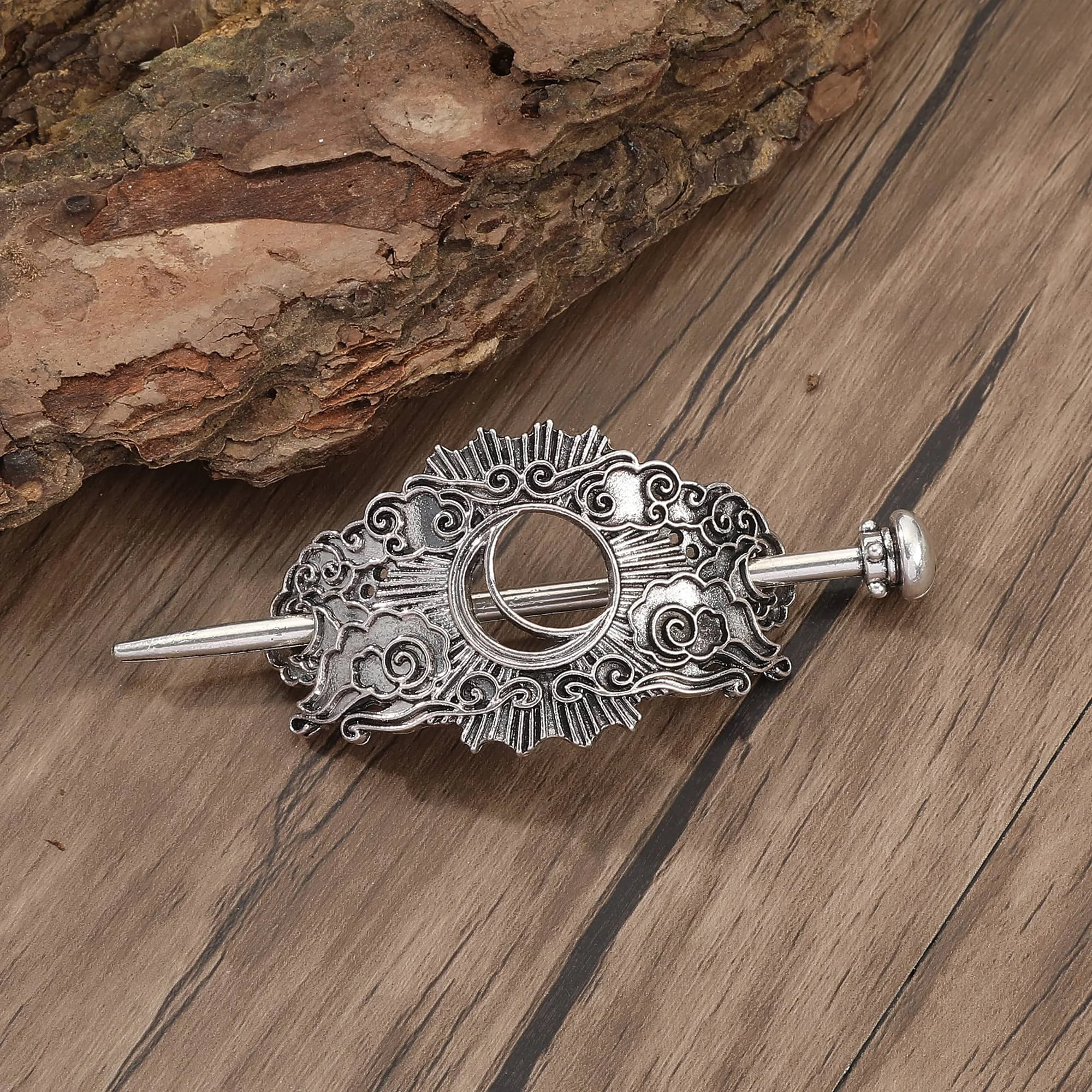 Horquilla vikinga Retro de nube de media luna, horquilla de moda más fácil para combinar, accesorios para el cabello, palo para el cabello con nudo celta, accesorios de fiesta de estilo noruego, día de San Valentín, día de la madre, regalo de cumpleaños de Halloween
