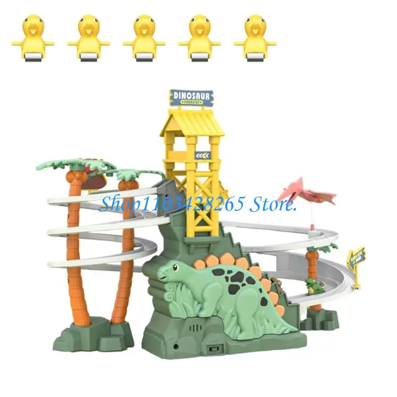 مجموعة لعب متسلقة على شكل ديناصور بمحرك تتميز بمسار عوائق دوار للأطفال بعمر 3 سنوات فما فوق G2TE