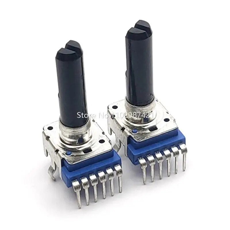 2 Piece RK12 Type Double B10K B20K B50K B100K Electronic Organ Speaker Audio Volume Adjustment Potentiometer 6 Pin Handle 23.5MM