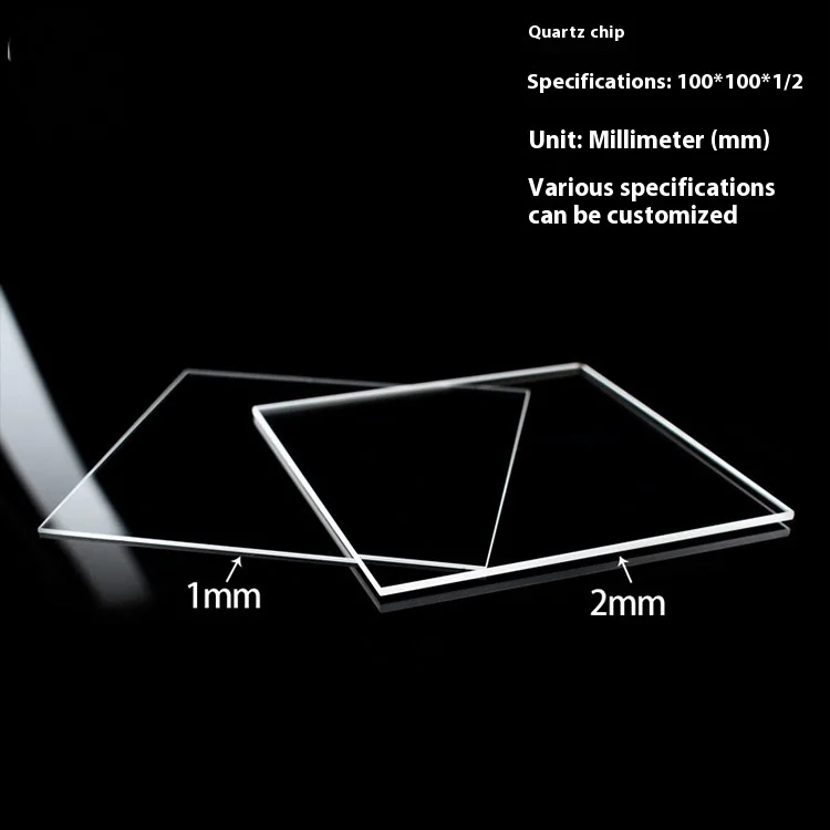 High-Temperature Resistant Glass Sheet, Customized Edge, 100 Thick, 1Mm, High-Transmittance, Ultraviolet, Uv, Quartz Glass Sheet