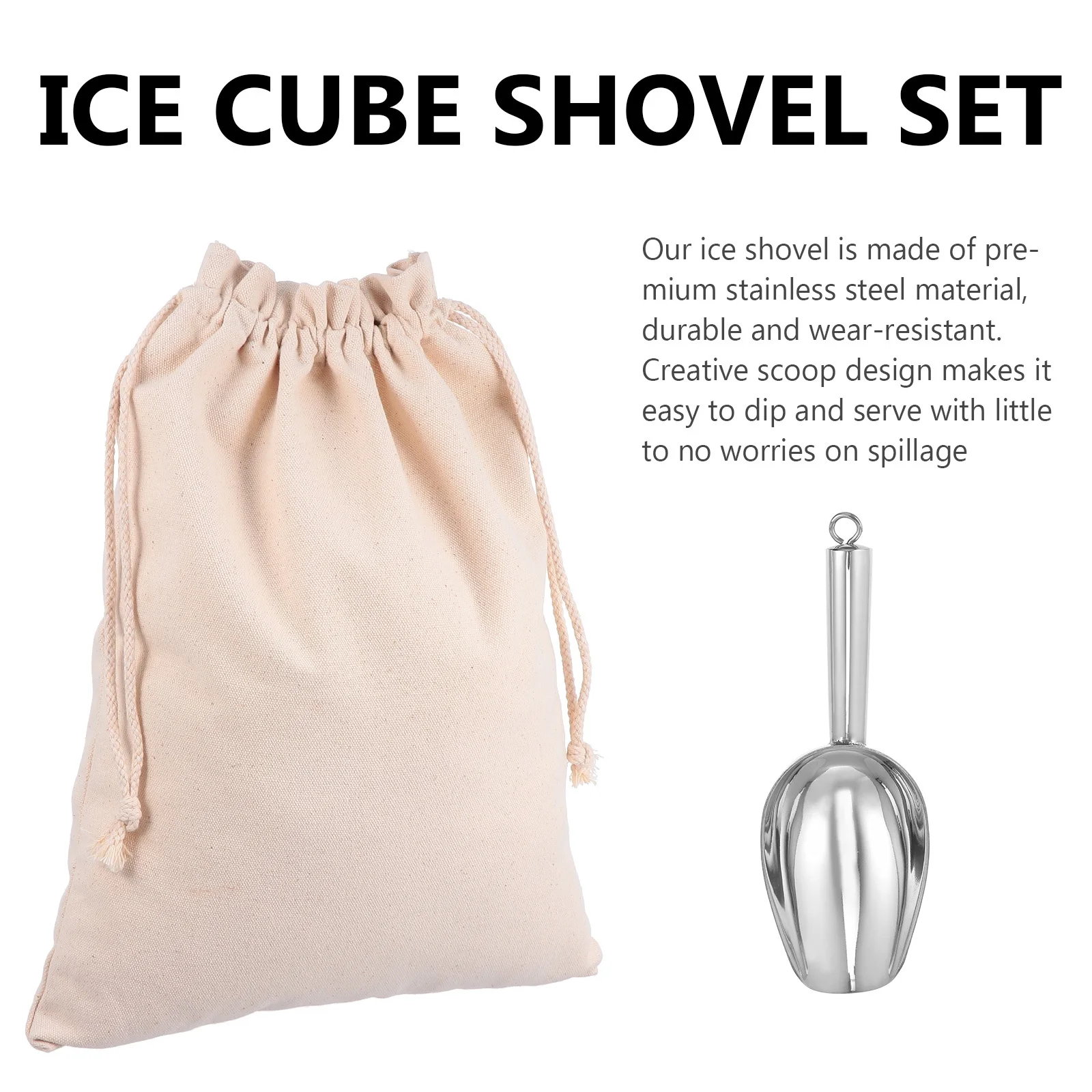 

Stainless Steel Ice Shovel Set Multi-Function Scoop for Crushed Ice Candy Nuts Flour Rice Kitchen Gadget