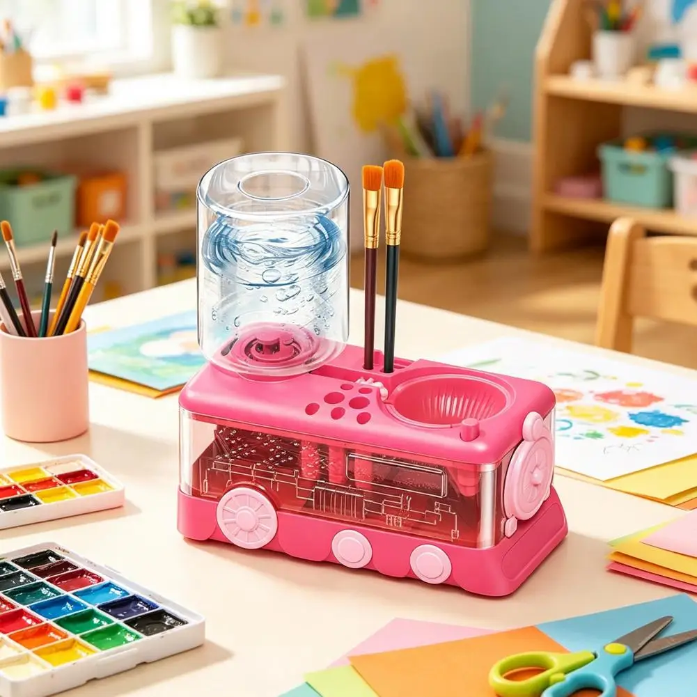 Oil Paint Brush Cleaner Water Cycle Paint Brush Cleaner with Water Dispenser Brush Rinser Washer for Acrylic Watercolor Palette