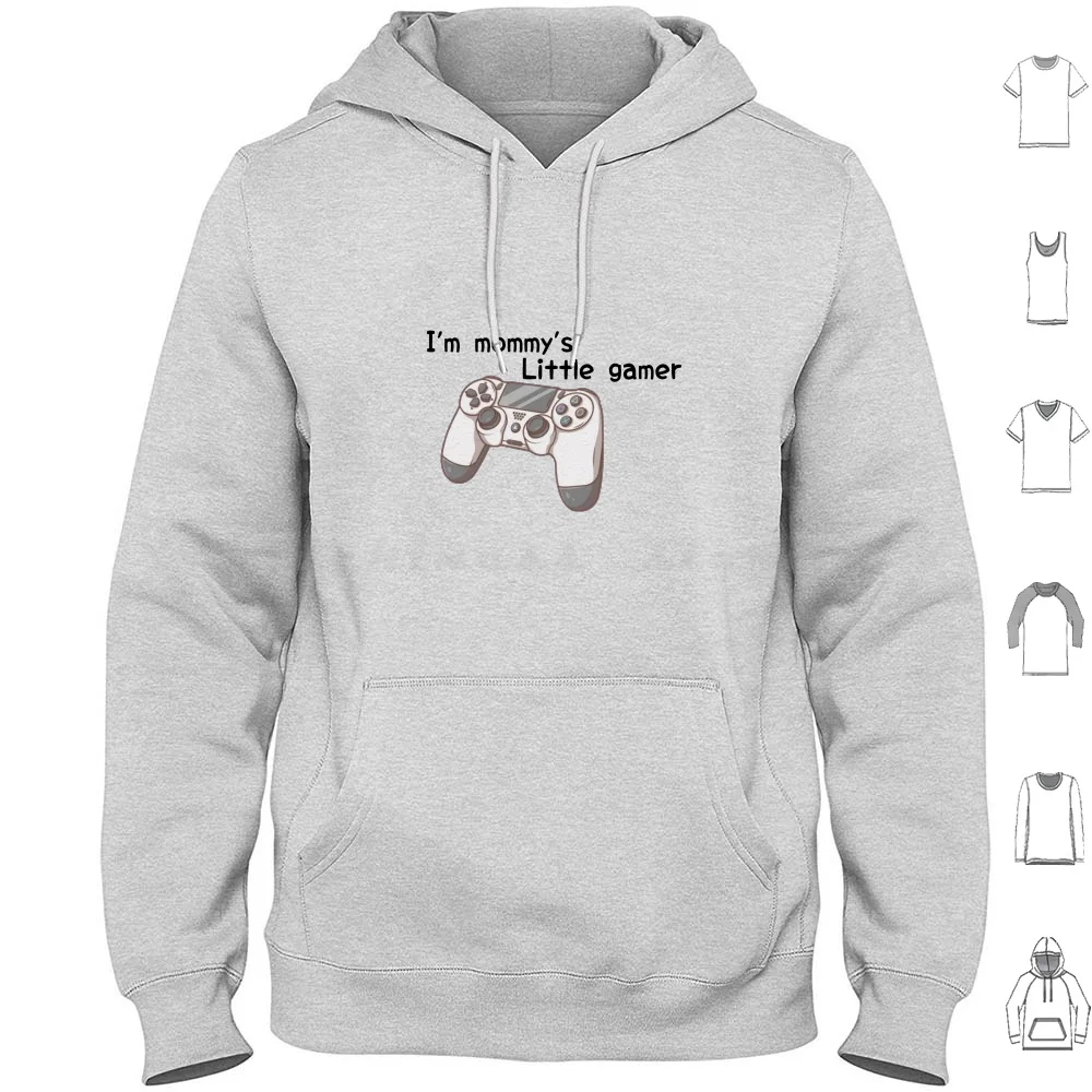 Mommy's Little Gamer Sticker Hoodie Cotton Long Sleeve Mommys Little Gamer Mommys Little Ganer Mommy Gaming Ludwig Gamer