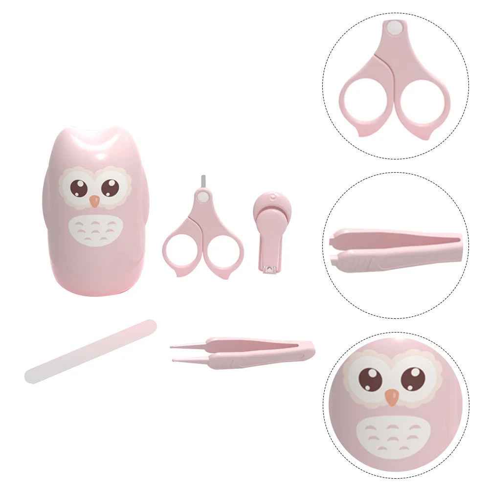 

1 set 1 set Baby Nail Clippers Set Safe Infant Nail Scissors File Tweezers Grooming Kit Portable Toddler Manicure Trimmer Tools