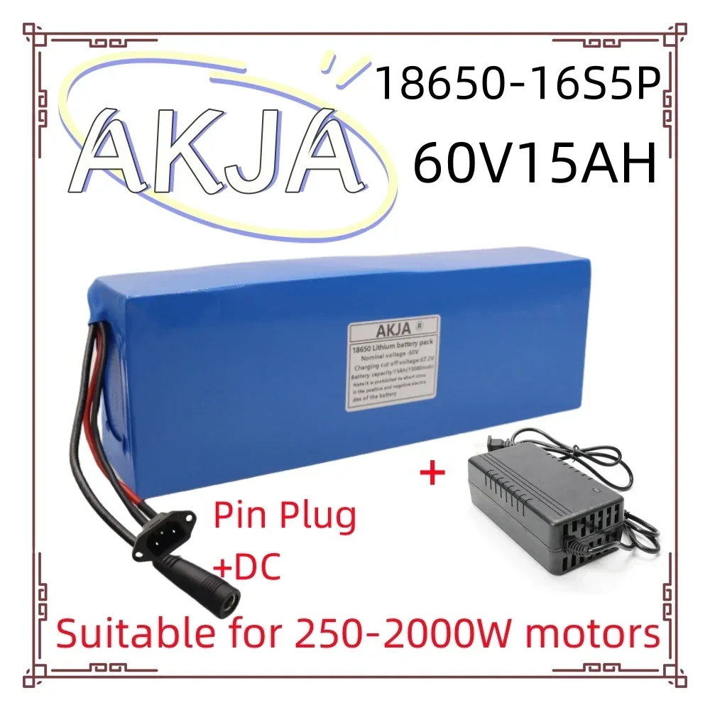 Air fast transportation New Full Capacity Power 18650 Lithium Battery 60V15ah Lithium Battery Pack 16S5P Suitable for 250-2000W