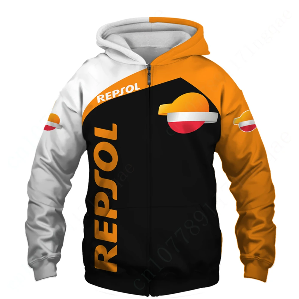 Repsol-Sweats à capuche zippés Anime pour hommes et femmes, sweat-shirt imprimé 3D décontracté, haut pull essentiel, sweats à capuche Harajuku, vêtements unisexes