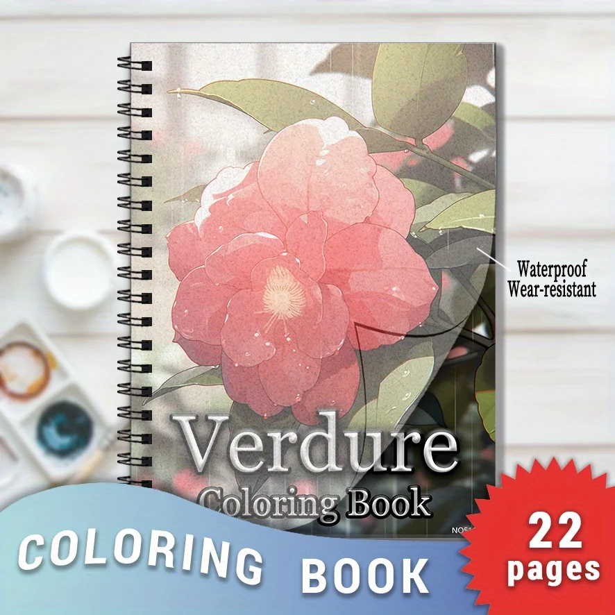 Verdure Coloring Book 8.3 X 11.2 Inches 22 Pages - Stress Relief And Positive Thinking Emotions Coloring Book Suitable
