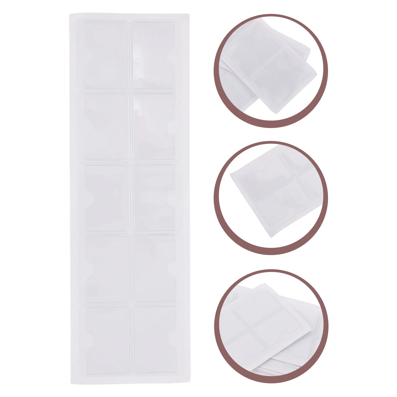 

80Pcs Clear Adhesive Card Pockets Waterproof Id Badge Holders for Shelves Drawers Storage Bins 4x3cm Plastic Card Sleeves