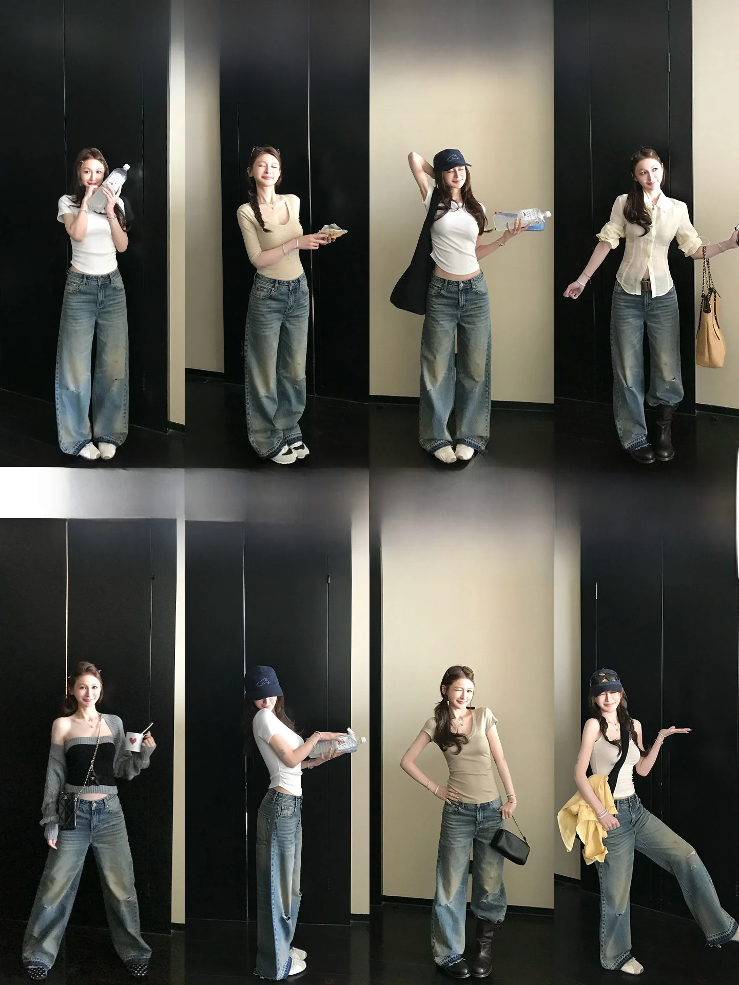 

Джинсы женские Skk Store винтажные, с эффектом потертости, прямого кроя, из смесового хлопка, на молнии, с завышенной талией