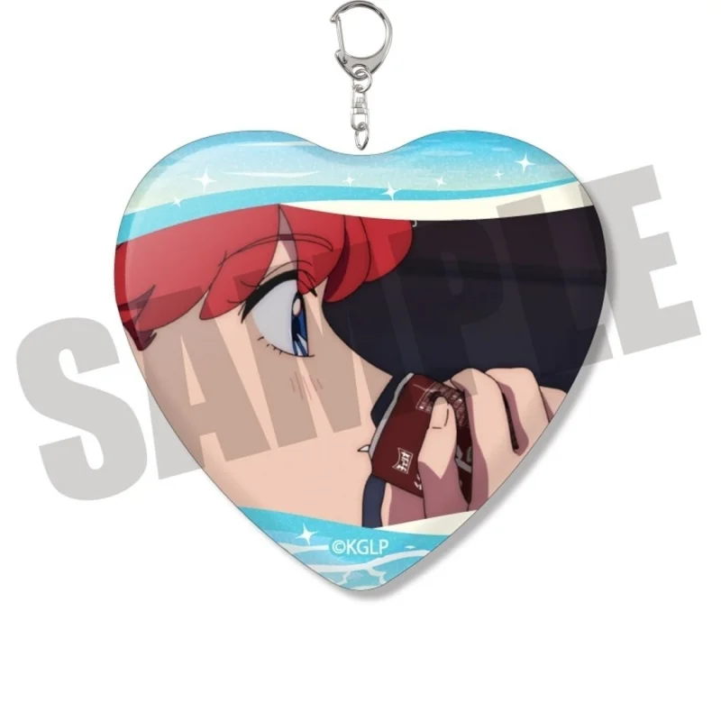 New style Goodbye, Lara Anime Heart Shape Acrylic Pendant Keychain 6CM Lara,Mari Otsu,Luca Animation Peripheral Gifts Souvenir