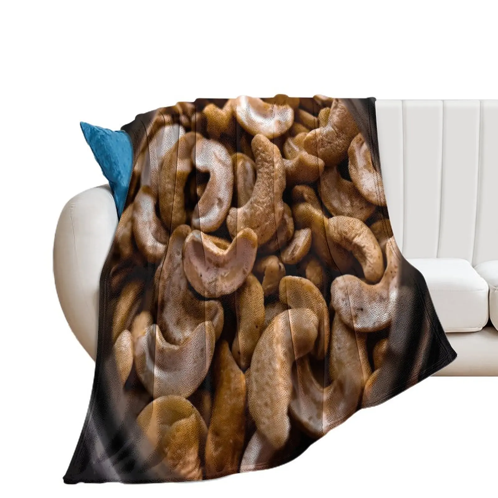 Raw Cashew Nut Cashews in a Glass Jar Throw Blanket Soft blankets and throws sofa bed Blankets