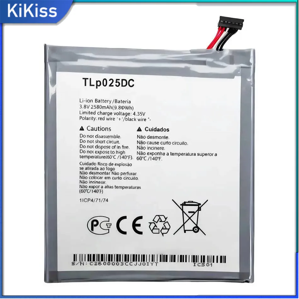 

Mobile Phone Battery TLP025DC Tlp025d2 2580Mah For Alcatel Pixi 4 6.0 OT 9001A 9001X 9001D 8050D OT-8050