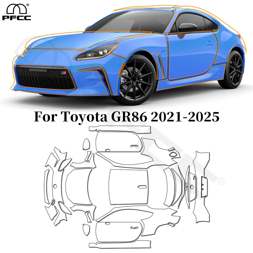 

For Toyota GR86 2021-2025 TPU Paint Protection Film Anti-scratch Pre-cut PPF Car Body Clear Anti-scratch Invisible Resistant Kit