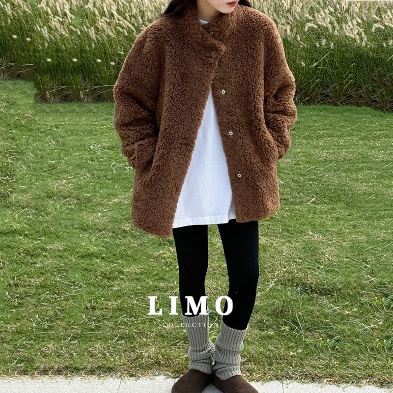 

LIMO 2025 Новое роскошное пальто из искусственной овчины, женская твидовая куртка на флисовой подкладке, зимняя теплая верхняя одежда для повседневного использования