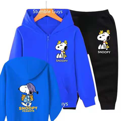 Sweatshirt Baby Boys Tops Teen Sonic Trucksuit 2024Spring Autumn Snoop Dogg Zipper Hoodie Set Kids Clothes Girls Anime One Piece