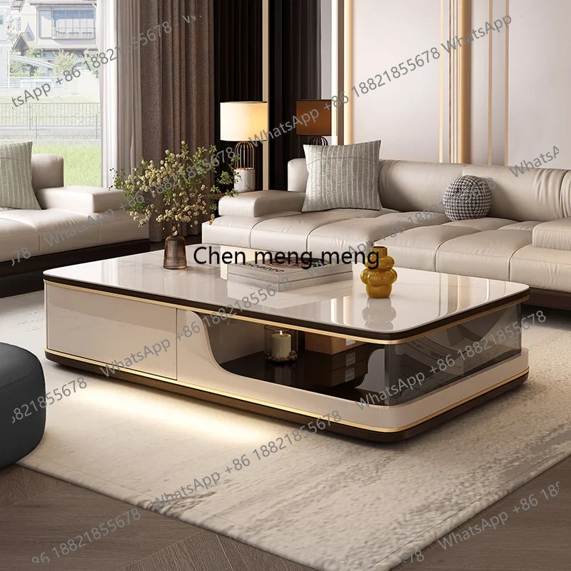 

RR Luxury Design Coffee Table Transparent Storage Unique Italian Coffee Tables Nordic Glam Articulos Para El Hogar Accessories