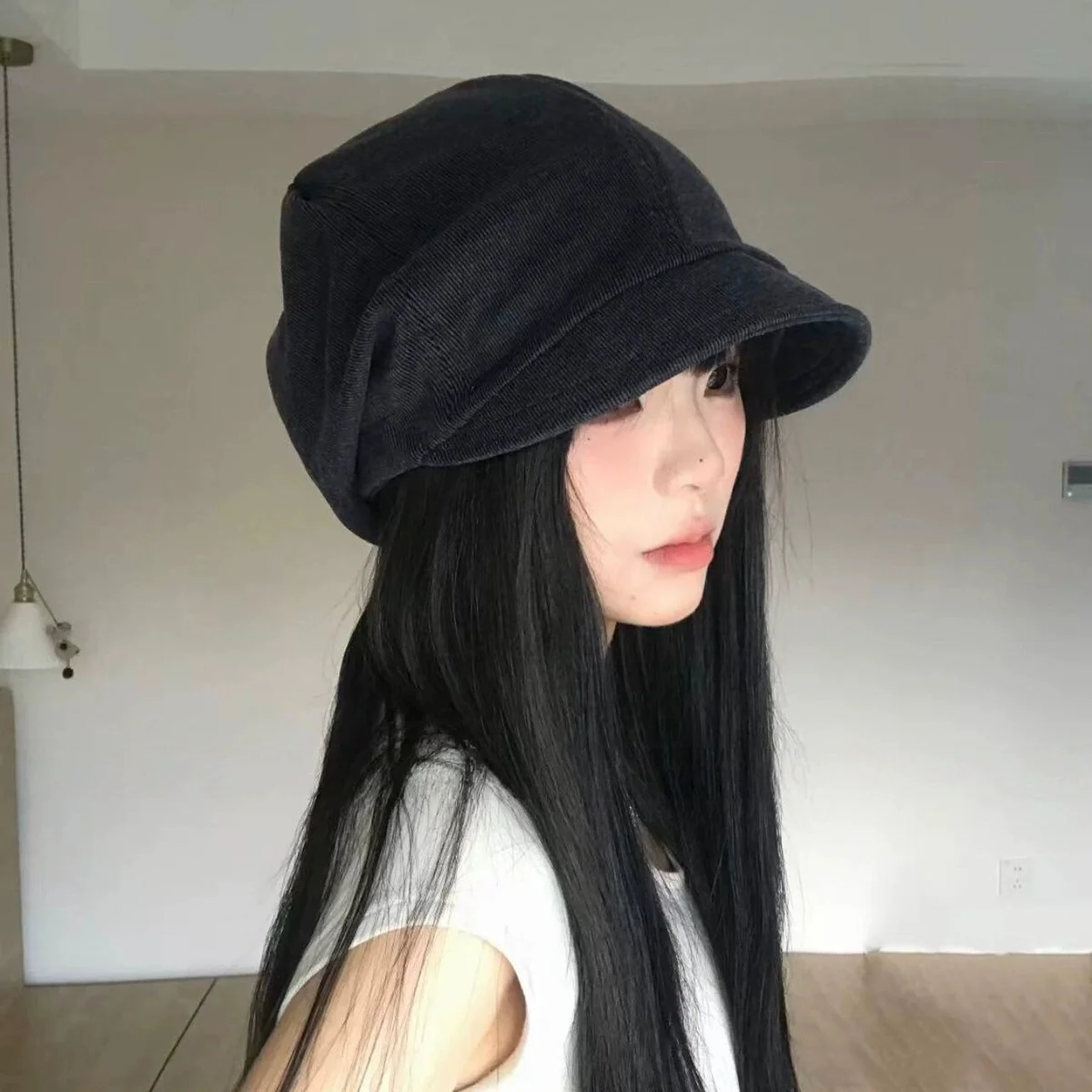 Women’s Solid-Color, Simple, Short-Brimmed Beanie—Lightweight, Breathable, Versatile, Pull-Over Winter Hat
