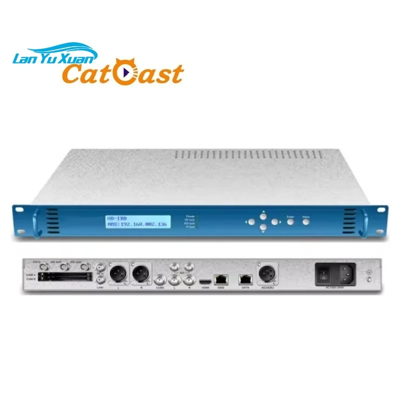 IRD DVB-S2X DVB-S2 DVB-C DVB-T2 CAM Decoder MPEG2 H.264 H.265 CVBS SD HD SDI Analog Stereo Satellite Receiver Metal ASI