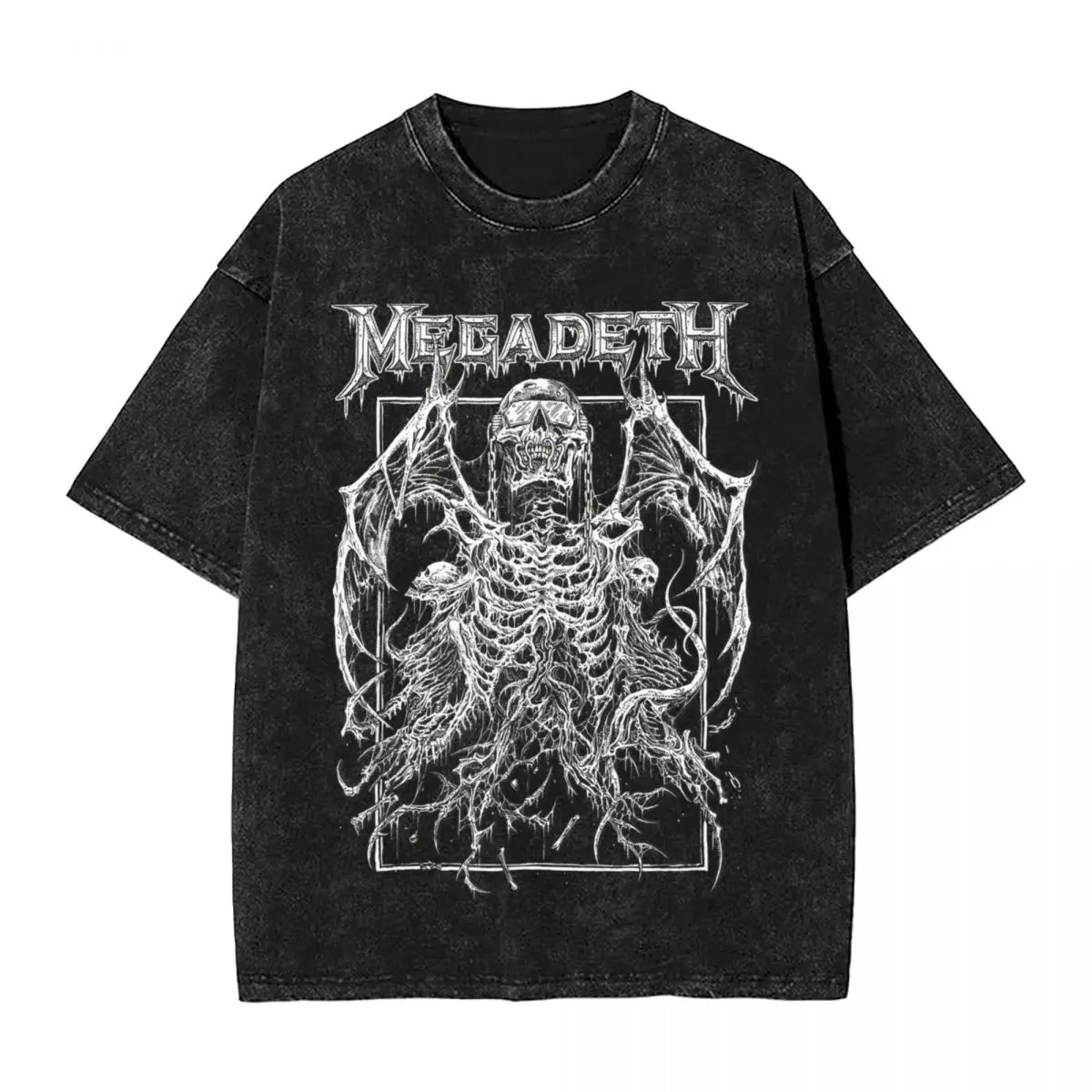 Футболка Megadeths - Vic Rising, футболка оверсайз с коротким рукавом и эффектом потертости, топы для мужчин и женщин, уличная одежда, летние футболки