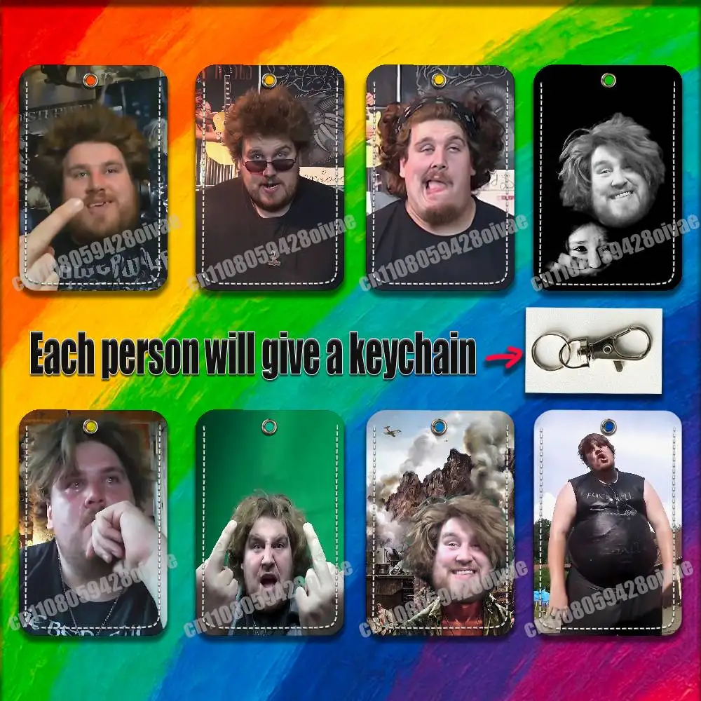 

D-Drachenlord Rainer Winkler For ID Clips Credit Bank Campus Card Holder Cover Decoration PU Leather Keychain