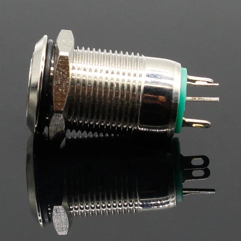 1PC 12MM with LED 12V 24V 220V Metal Button Switch locking push button Self locking waterproof illuminated