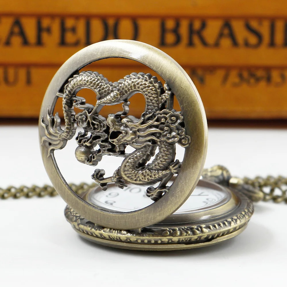 Mannelijke Mode Vintage Dragon Pocket Horloge Persoonlijkheid Unisex Quartz Klok Hanger Unieke Geschenken Dropshipping Reloj