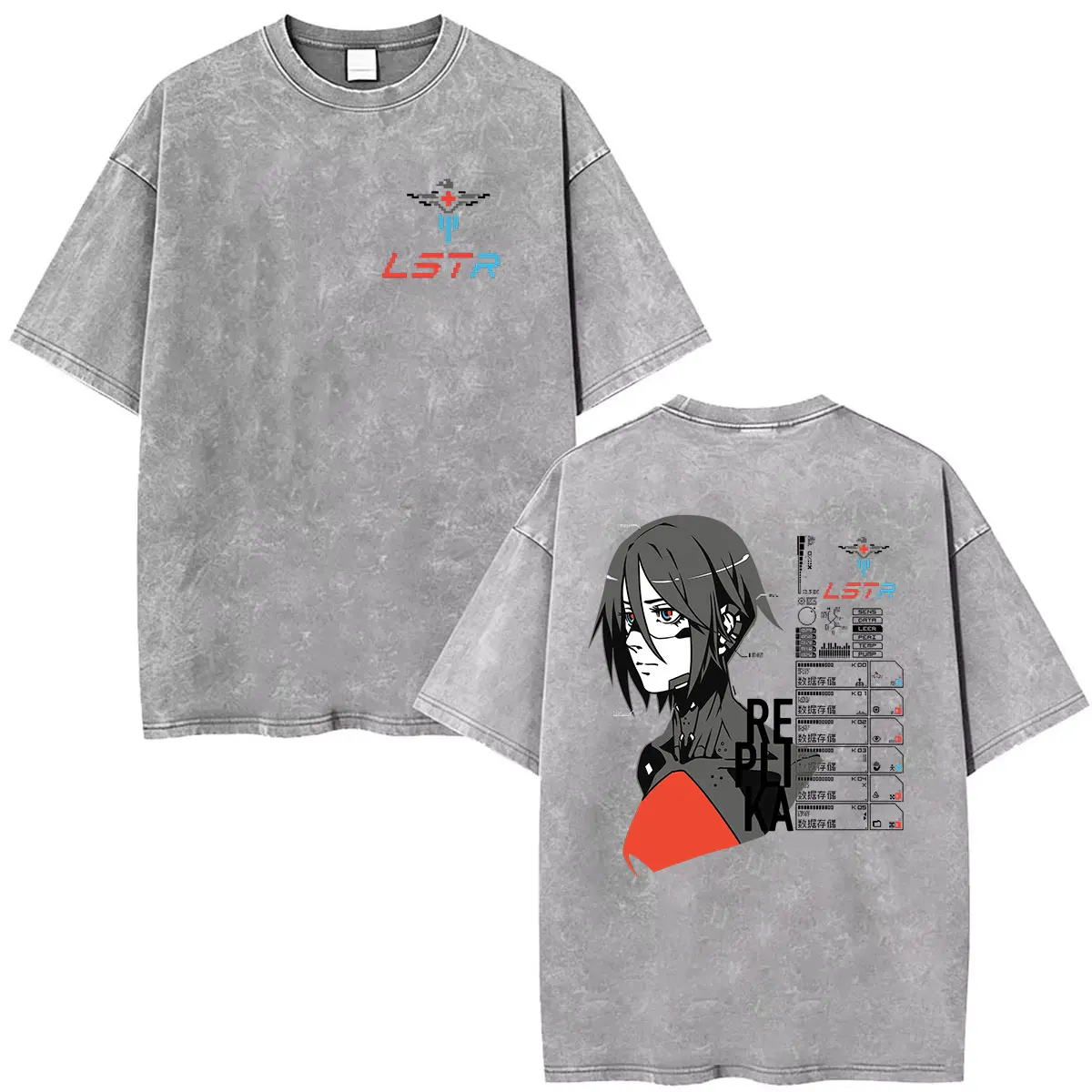 Game Horror Signalis Wake Up Vintage Washed Graphic T Shirts Men Women's Summer Fashion Cotton Short Sleeve T-shirt Streetwear