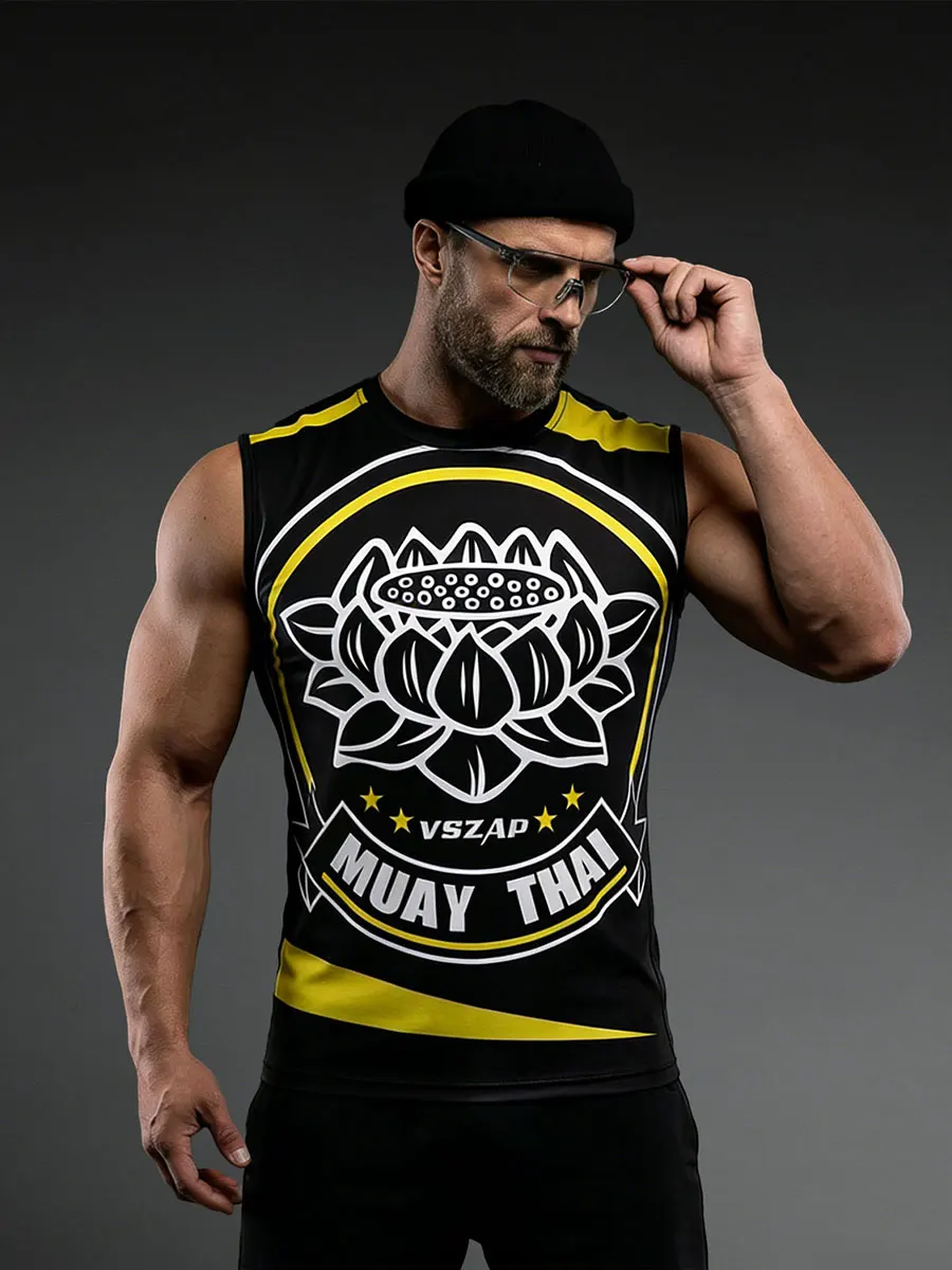 

Футболка для тренировок VSZAP Lotus No-Sve, мужская, для фитнеса, свободного кроя, дышащая, быстросохнущая, спортивная, из полиэстера, повседневная.