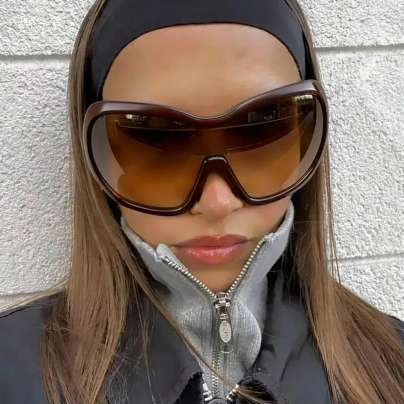 One Piece Oversized Y2K Sunglasses for Women Men Vintage Square Shield Gradient Hip Hop Sun glasses Female Sexy Driving Shades image 4
