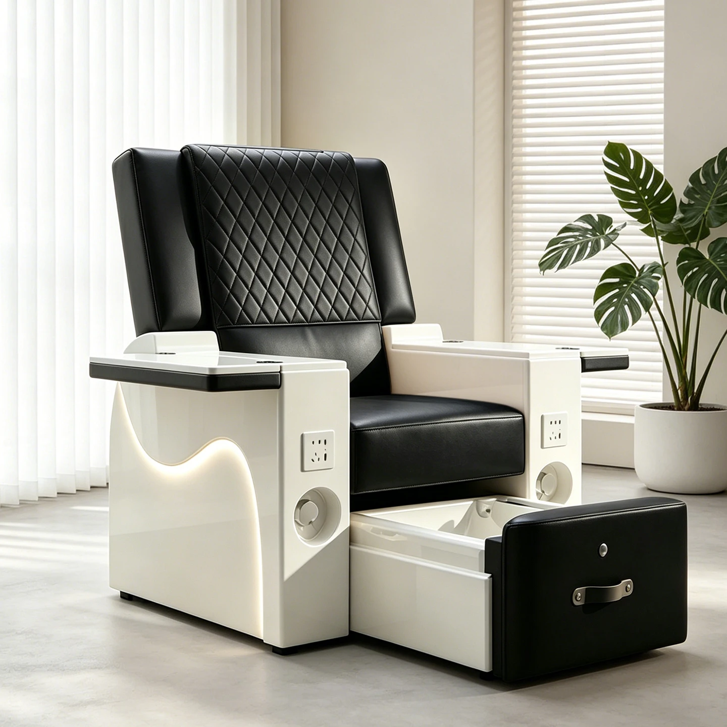 Electric Whirlpool Manicure Eyelash-Extension Eyebrow-Tattooing Pedicure Chair Leather Upholstery; Multifunctional Foot-Care Bed