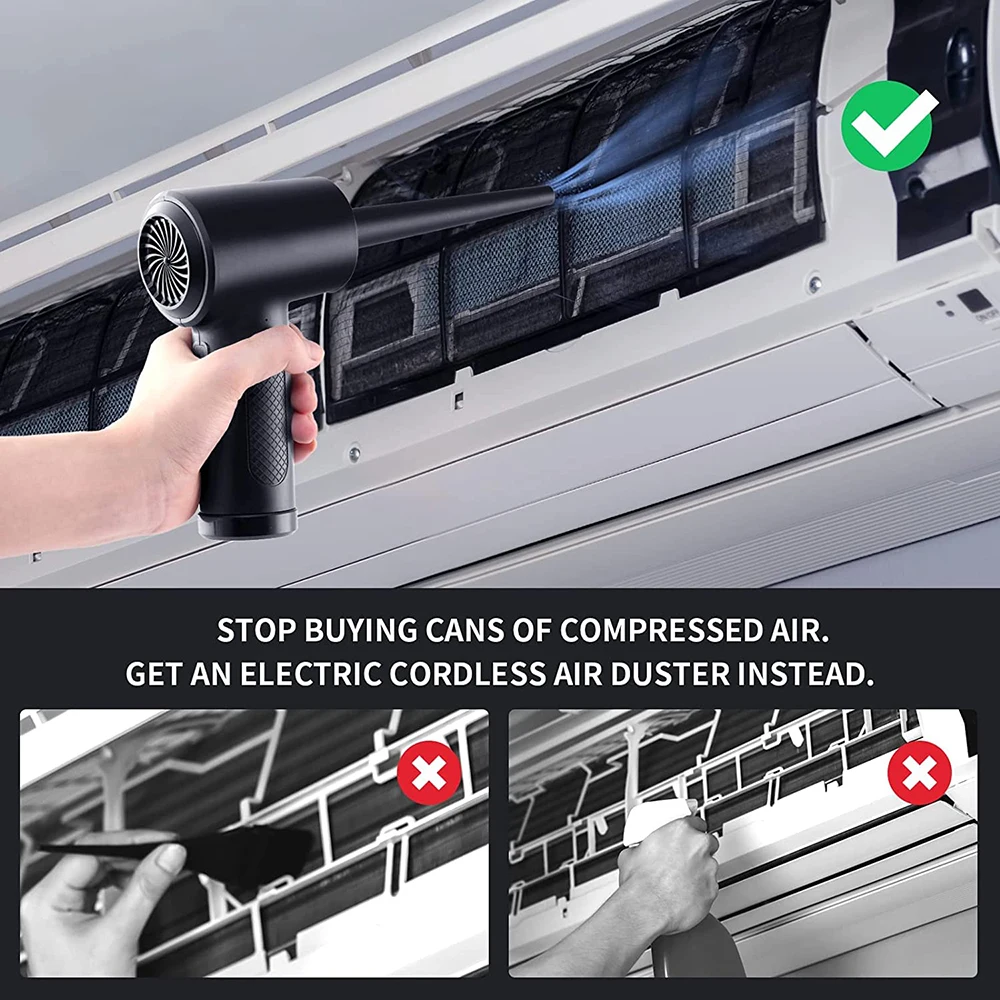Compressed Air Duster For Computer Keyboard PC Car Clean 51000 RPM USB Charging Portable Electric Dedusting Wireless Air Blower