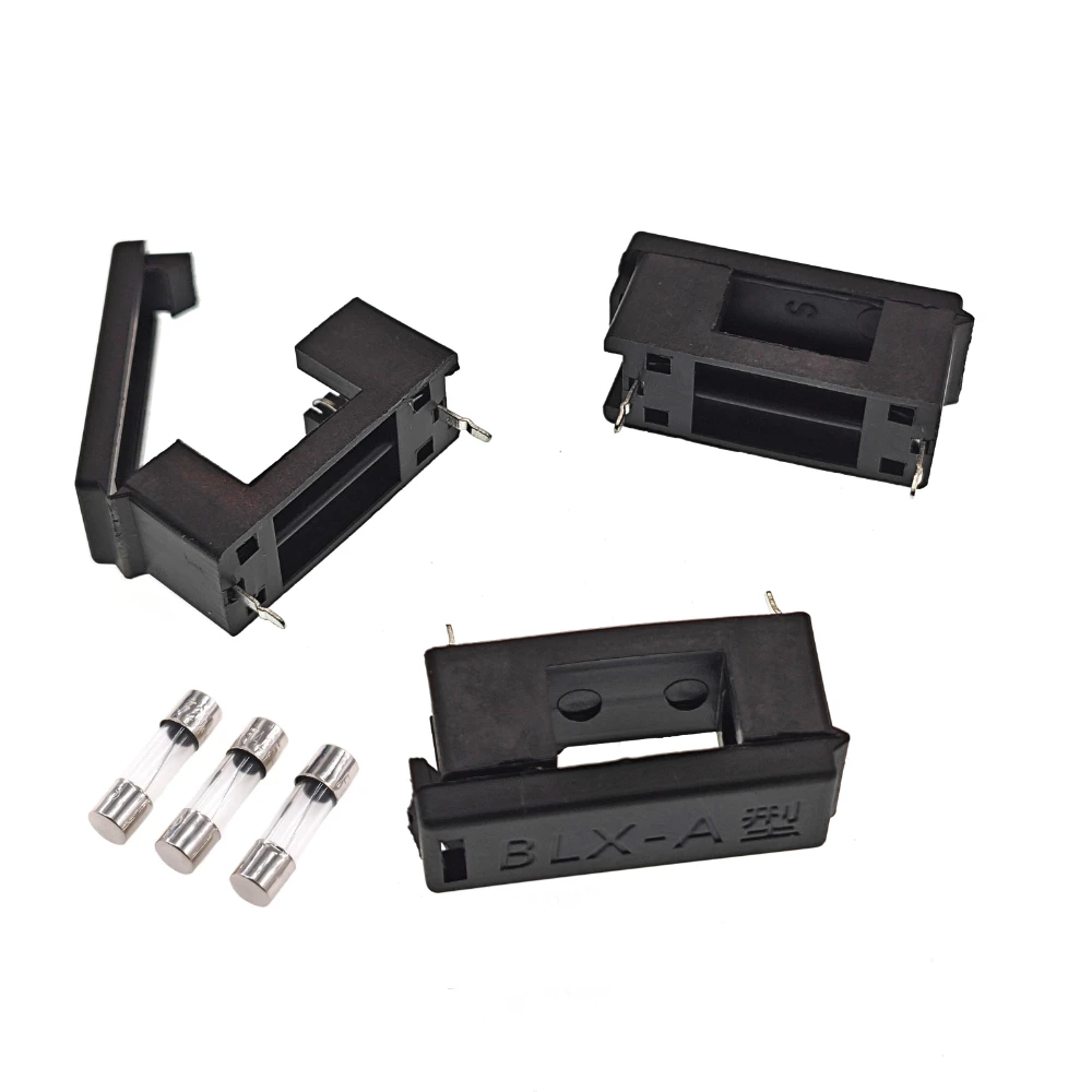 10PCS BLX-A 5*20MM BLACK GLASS FUSE HOLDER 5*20 Insurance Tube Socket Fuseholder for 5X20MM 5X20 Fuse PCB BOARD