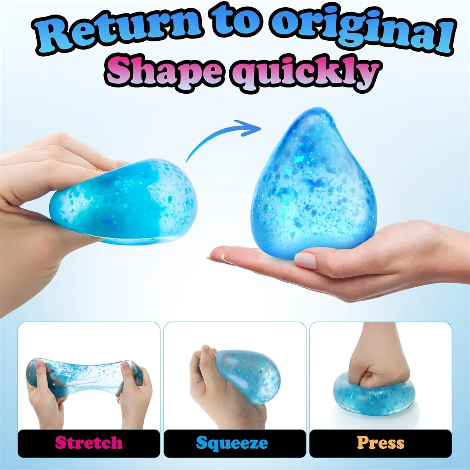 Juguetes blandos de hielo para niños y adultos, bolas de azúcar de malta, cubo antiestrés, ansiedad, alivio del estrés, juguetes calmantes sensoriales suaves