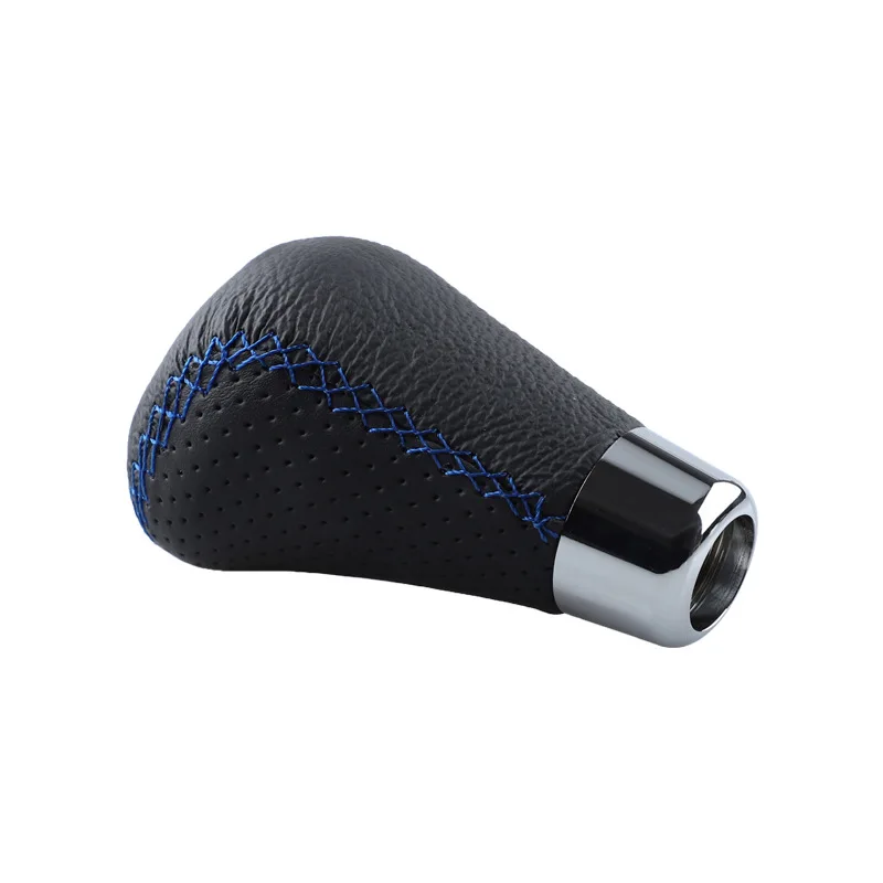 5 Speed Gear Shift Knob Universal Manual Leather Red Stitch Car Gear Stick Shift Knob Lever Manual Transmission Automotive Parts