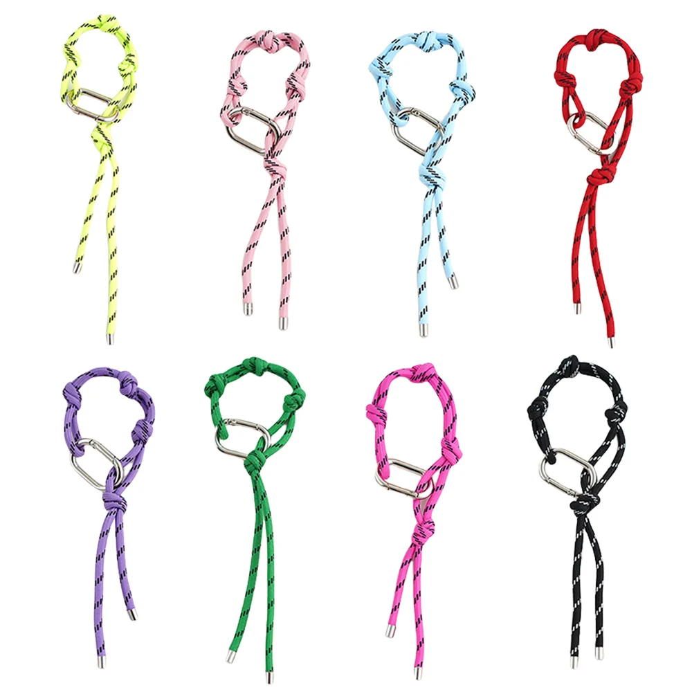 Y2K Colorful Lanyard Key Chain Metal Keyring Carabiner Boyfriends Couples Gifts Bracelet Rope Keychains for Bag Charm Ornaments