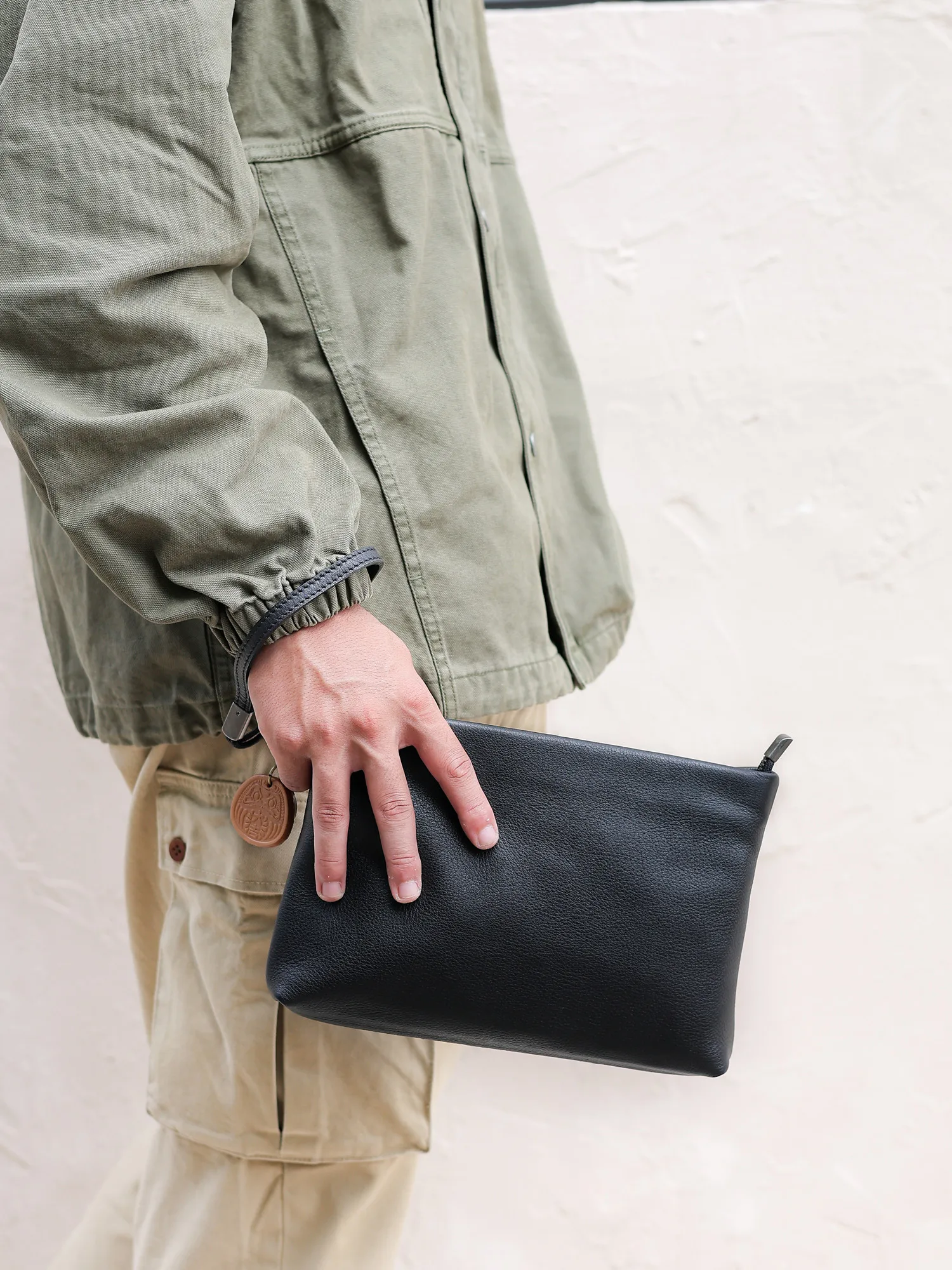 

Мужская сумка из мягкой яловой кожи с верхним слоем, конверт-конверт, большая сумка для мобильного телефона Capaci, повседневная ручная сумка для бизнеса