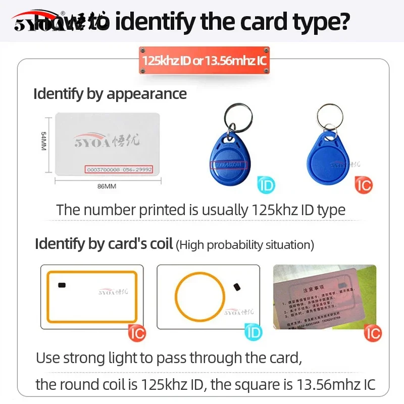 5YOA 10/20pcs 125KHz RFID TK4100 EM4100 Proximity Keyfobs Read-Only Smart Secure Door Entry Access Control ID Keychain Token Tag image 5