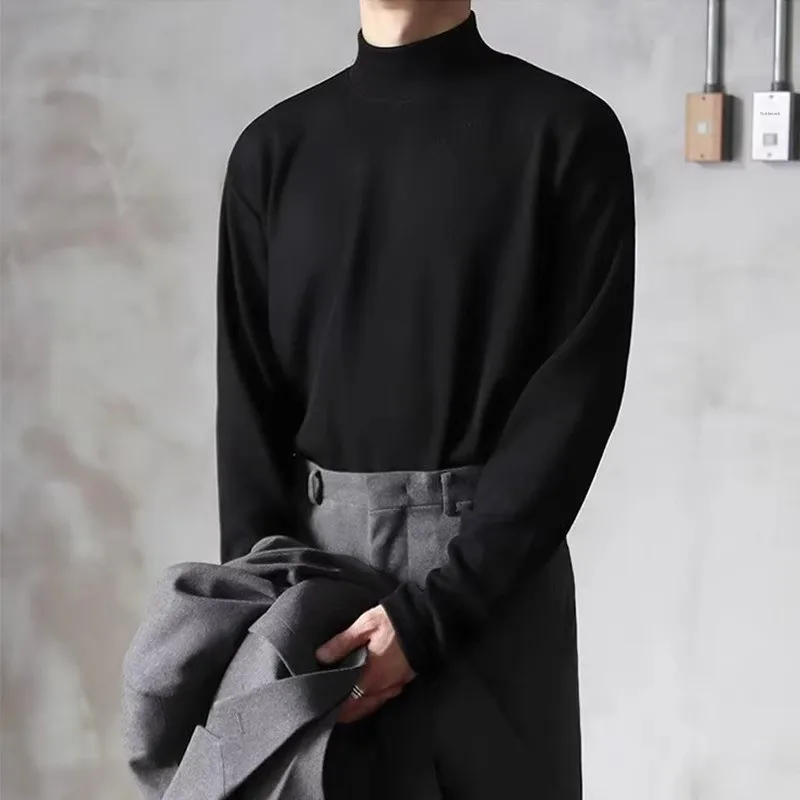 

Теплая термофутболка для мужчин: повседневная, с высоким воротом, длинным рукавом, удобная, для дома, однотонная, приталенная, на каждый день