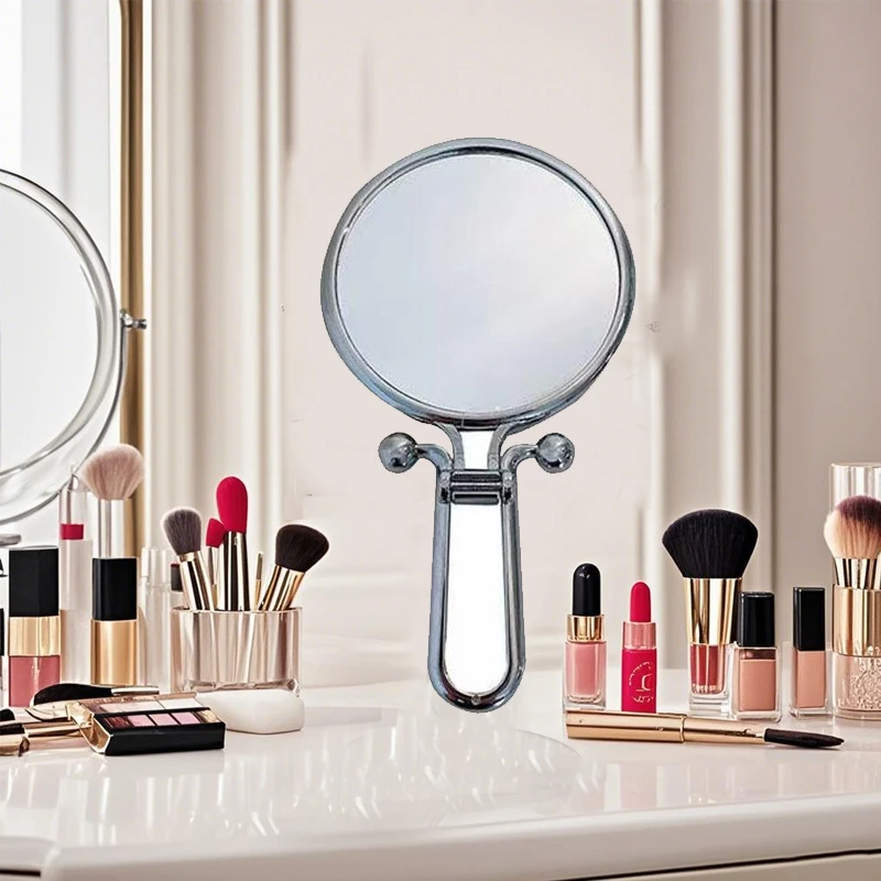 2x/5x/10x أداة ماكياج التكبير مرآة قابلة للطي على الوجهين مرآة محمولة 360 °   طاولة مرآة محمولة للدوران